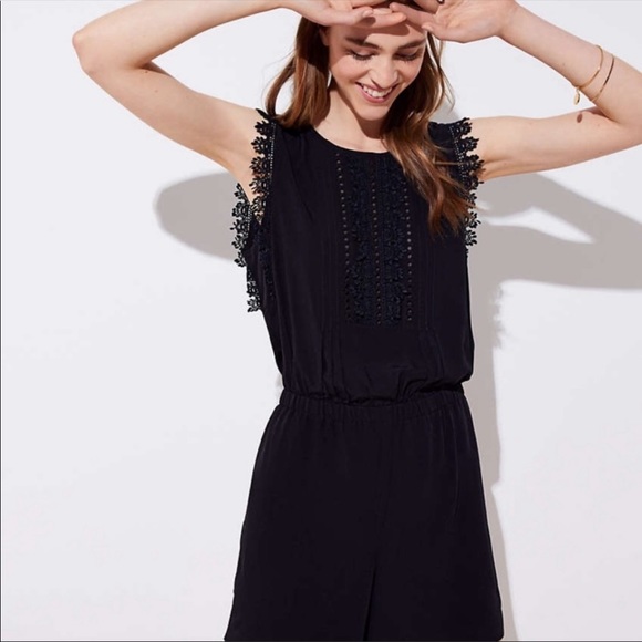 LOFT Pants - Black Lace Romper NWT